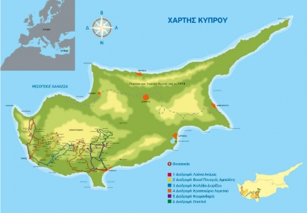 Карта винных маршрутов Кипра
