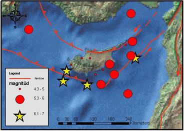 Разрушительные землетрясения на Кипре в период с 1896 по 2000 гг.