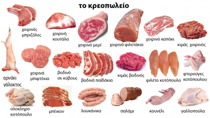 Греческий словарь в картинках. Мясо и мясные продукты Греческий словарь в картинках. Мясо и мясные продукты